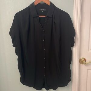 Madewell Central Drapey Shirt in True Black